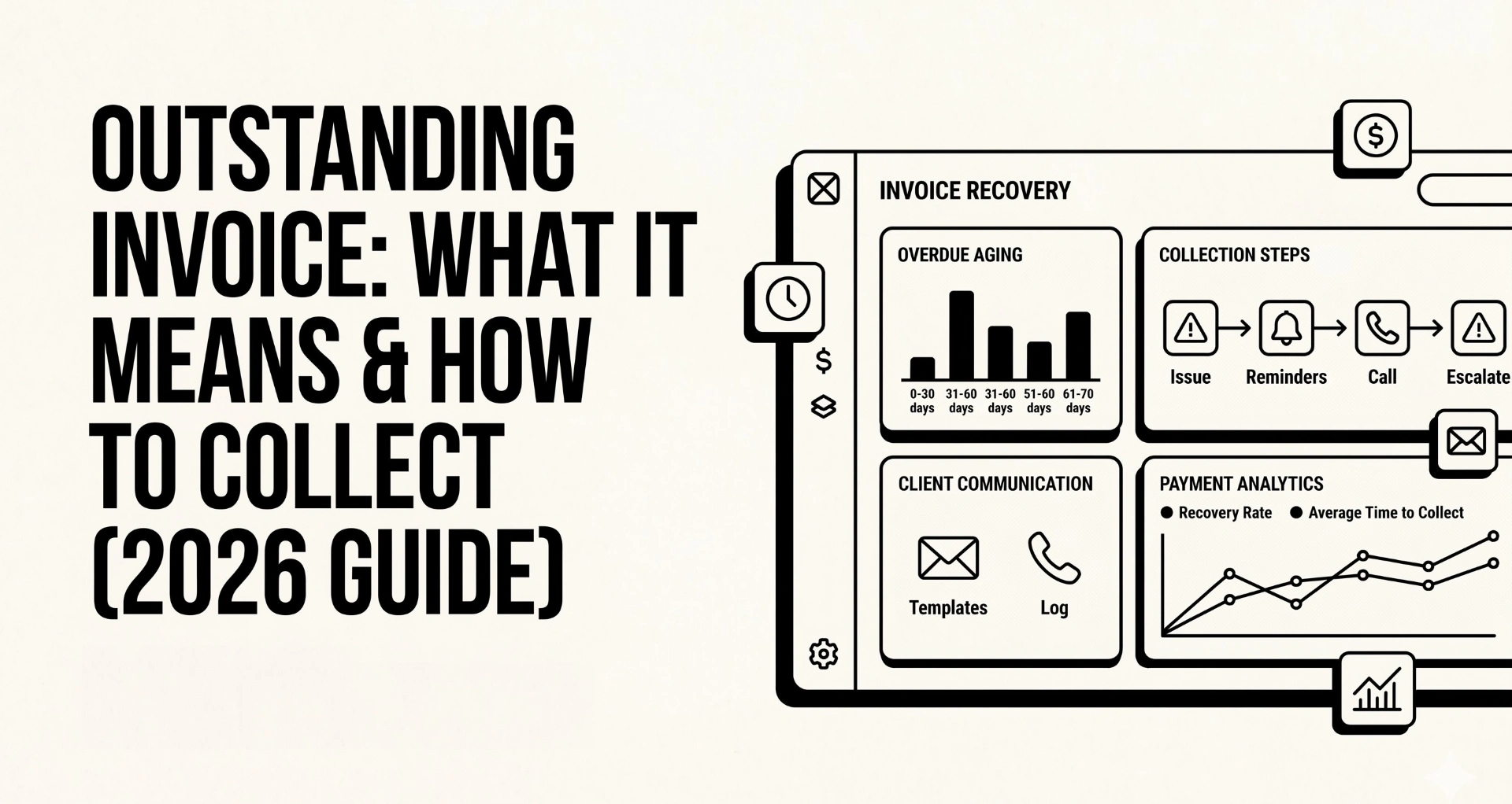 Stack of outstanding invoices on a desk with a red stamp icon and calendar pages