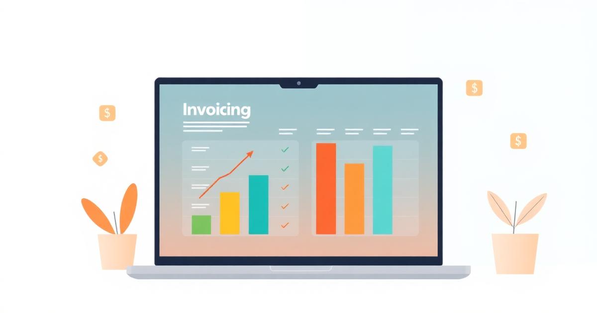 Comparison chart of the best free invoicing software for small business displayed on a laptop