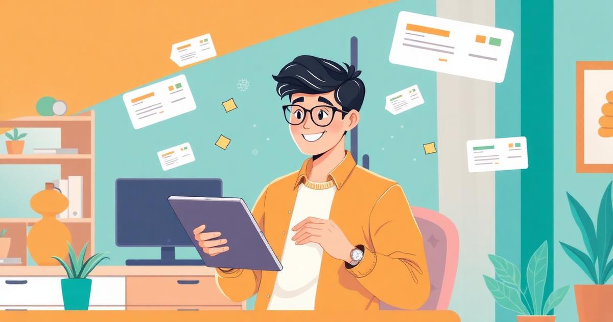 Small business owner managing invoices and payment reminders from a tablet